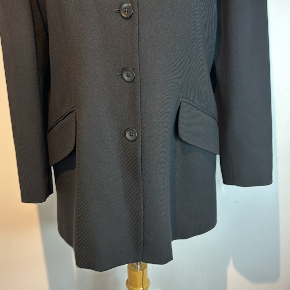 Vintage 90’s Emanuel Ungaro 100% wool black women’s blazer size 10 - Picture 2 of 11